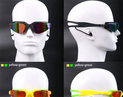 Professional Swimming Goggles for Men and Women, Silicone Anti-Fog, UV Adjustable, Multicolor Swimming Glasses with Earplug