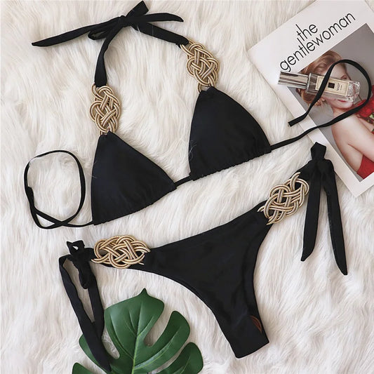 Black Bikinis Women's Swimwear Female Swimsuit Swimming Wear Bathing Suits Brazilian Bikini Set Beachwear Pool Bather
