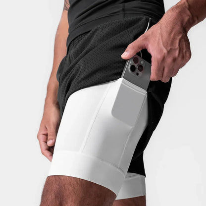 Coloured Running Shorts Men Gym Sports Shorts 2 In 1 Quick Dry Workout Training Gym Fitness Jogging Short Pants Summer Men Shorts