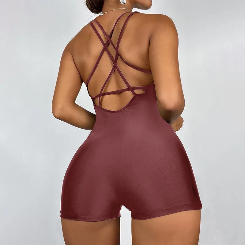 Women's One-Piece Swimsuit - Solid Color Athletic Surfing Swimwear