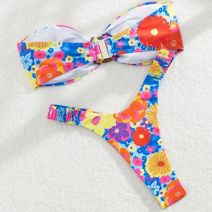 Micro Bikini Push Up Women Swimsuit Fashion Print Bikini Set Split Swimwear Summer Beachwear Lady Bathing Suit 2 Piece