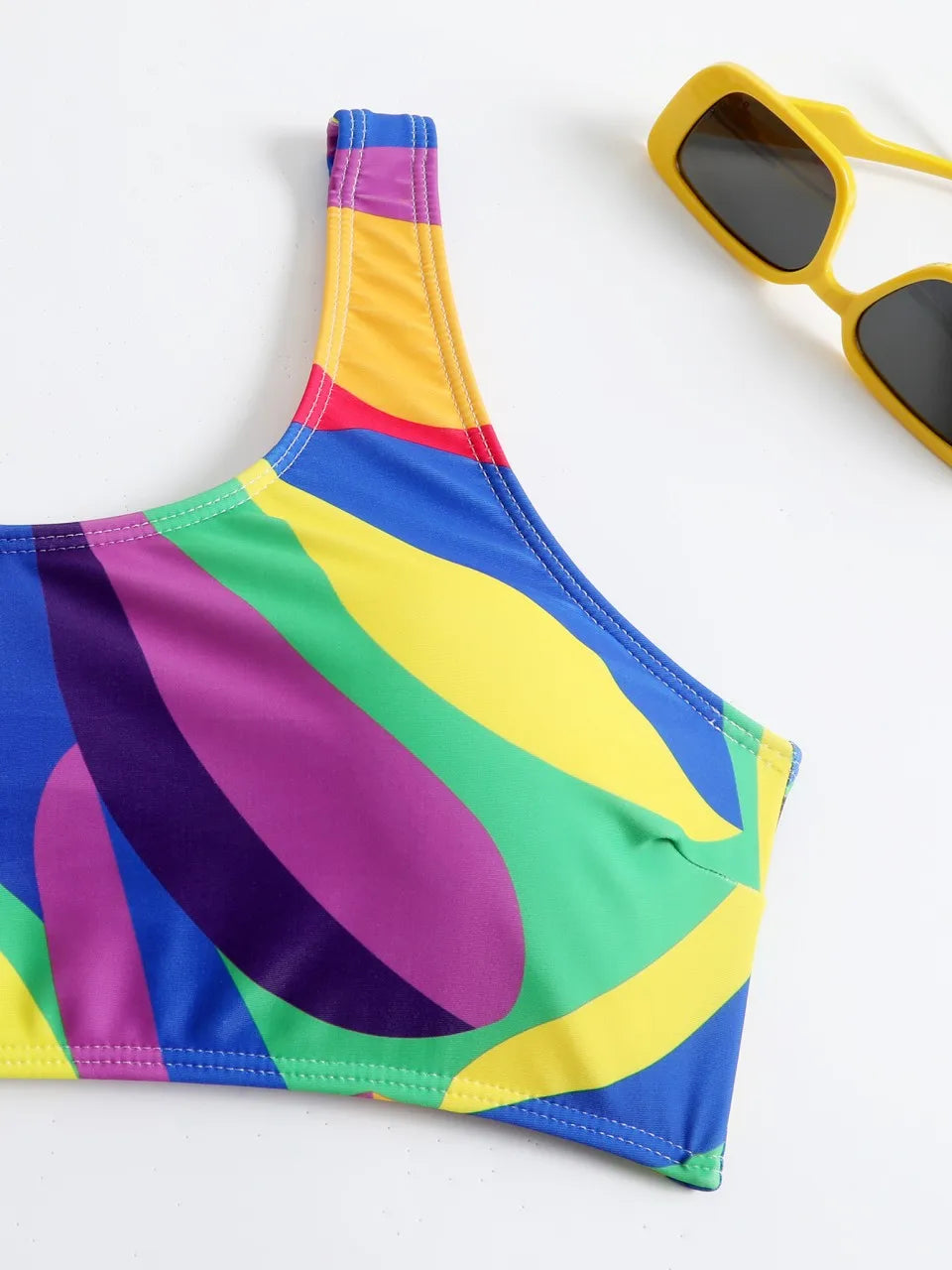 Sports Vest Strappy Bikini  Women High Waist Swimwear Female Printed Swimsuit Bathers Bathing Swimming Suit Beachwear