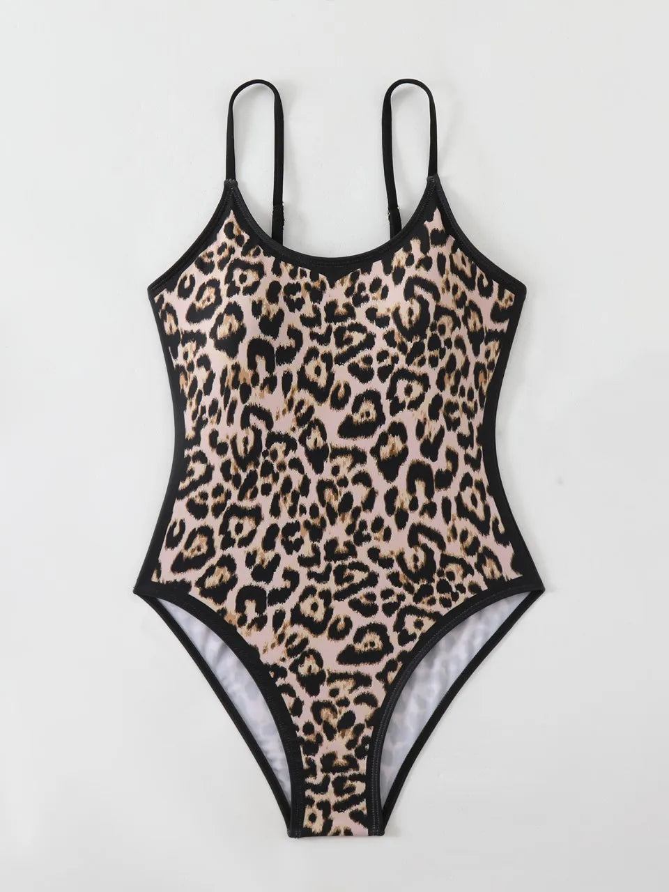 Leopard Print Swimsuit Women One Piece Strappy Swimwear Female Monokini Bathing Swimming Suit Padded Beachwear