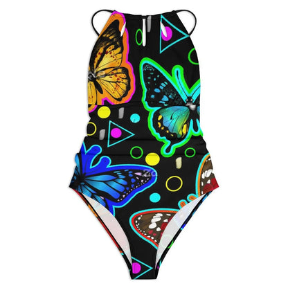 Butterfly Swimsuit Colorful Animal Women Swimwear One-Piece Stylish Swimsuits Holiday Pool Push Up Cut Out Beach Outfits