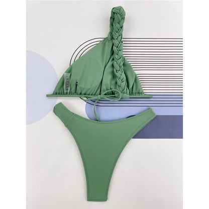 Cut Out One Shoulder Brazilian Bikini Women Swimwear Female Swimsuit Two-pieces Bikini set Bather Bathing Suit Swim