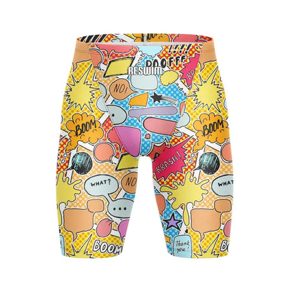 Swim Boxers Summer Men's Funny Cartoon Design Swimming Trunks Swim Jammer Swimsuit Tights Shorts Training Sports Beach Quick Dry Running Surfing Pants