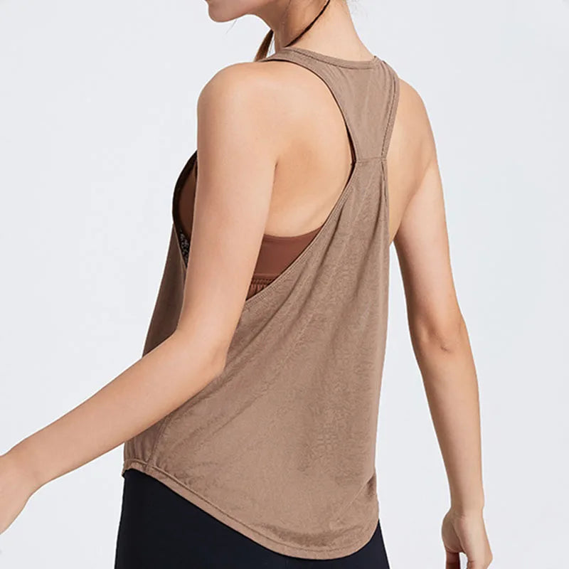 Women Gym Tops Sleeveless Yoga Tops Vest Sports Top Fitness Sport Shirt Gym Yoga Tops Female Yoga T-Shirts Loose
