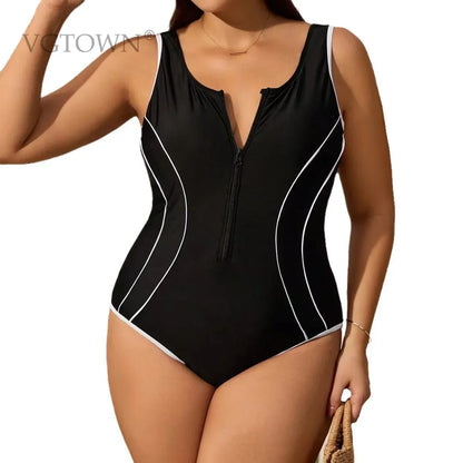 One Piece Zipper Swimsuit Women Sleeveless Swimwear Rash Guard Diving Clothes Bathers Bathing Swimming Bodysuit