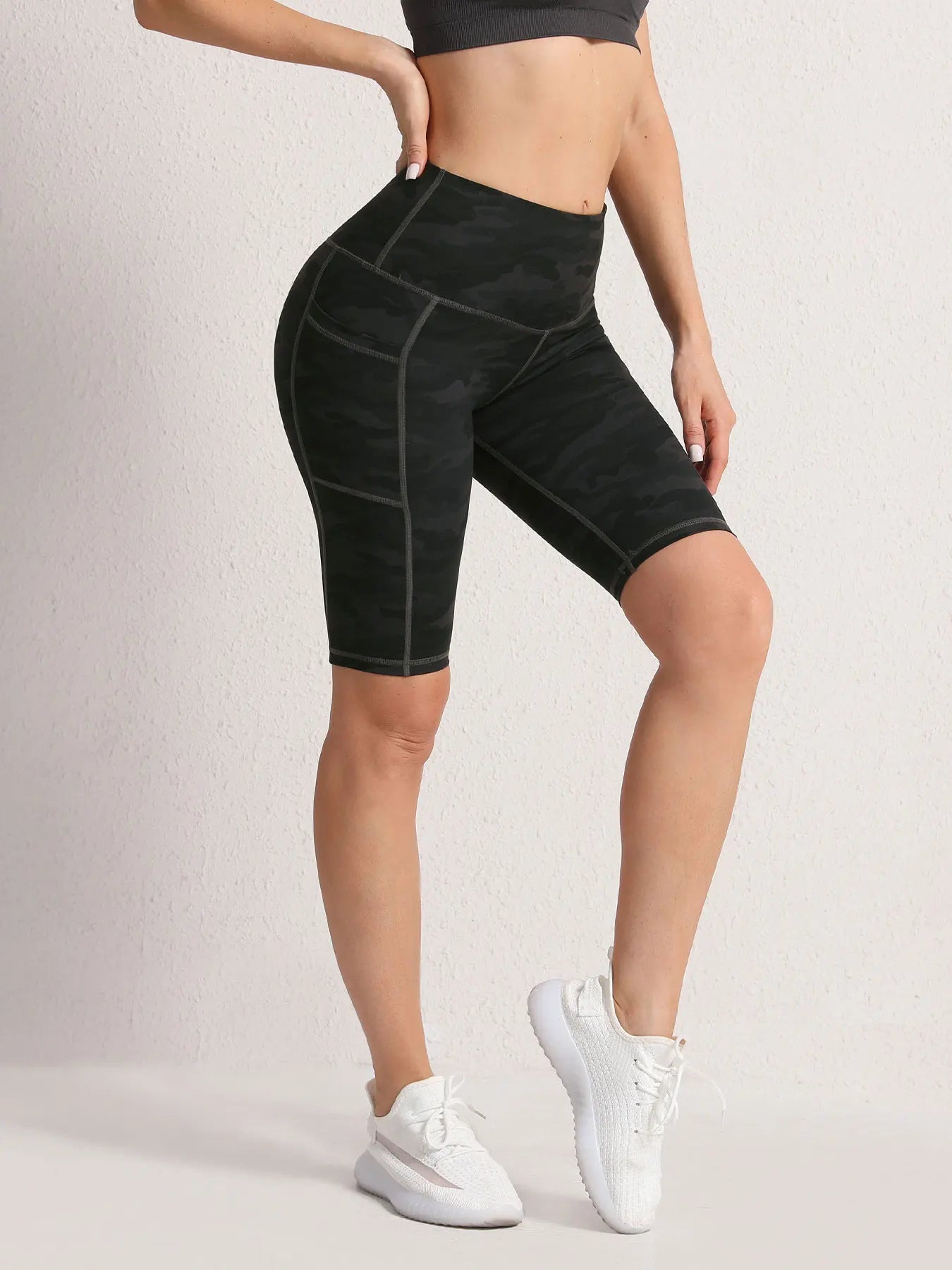 Camouflage Summer Shorts Women Activewear High Waist Pockets Running Outdoors Short Sport Pants Fashion Quick drying