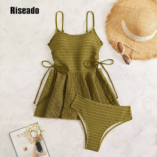 One Piece Swimsuit for Women Tummy Control Swim Dress Crisscross Ruched Skirted Bathing Suit with Bottom Large Size