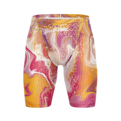 Men's Swim Jammer Swimsuit Racing Shorts Athletic Training Swimwear Swimming Trunks Beach Tights Shorts Lycra Bathing Suit