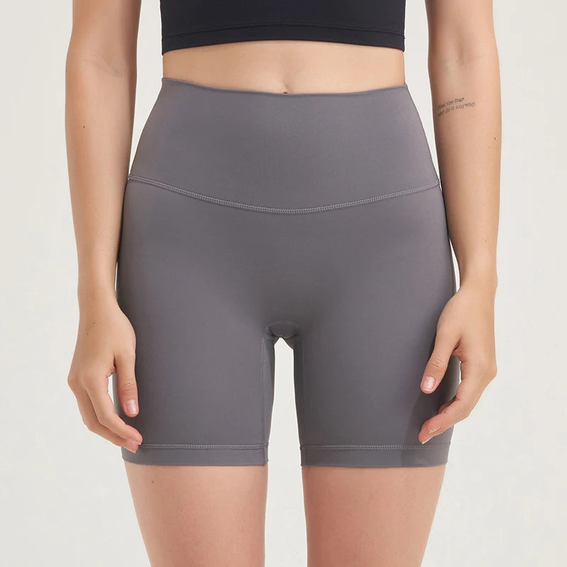 Nylon Women's Shorts Gym Yoga Shorts Leggings High Waist Elastic Tight Breathable No Awkward Lines Women's Cycling Shorts