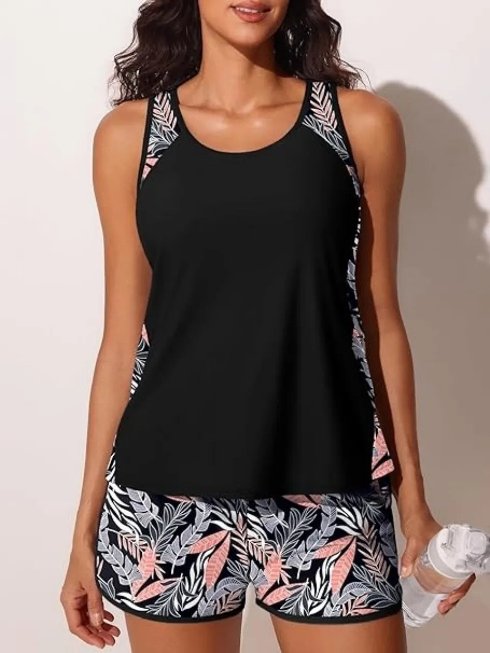 Strappy Tankini Set Two Pieces Women Printed Swimsuit Shorts Swimwear Female Bathing Swimming Suit Padded Beachwear Summer