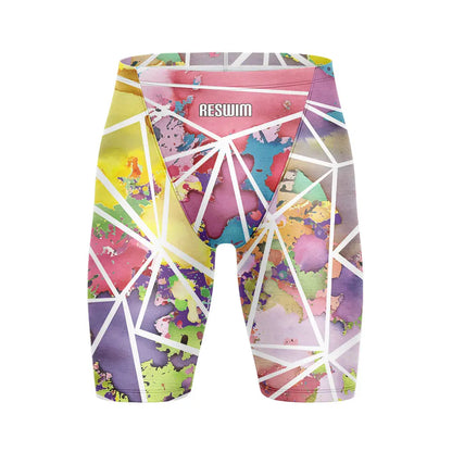 Men's Print Swim Jammer Training Sports Beach Diving Surfing Pants Tight Shorts Swimming Trunks Quick Dry Swimsuit