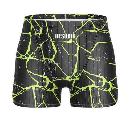 Men's Swim Jammer Swimsuit Athletic Training Racing Swimwear Swimming Trunks For Beach Tights Shorts Quick Dry Bathing Suit
