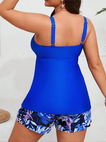 L-5XL Plus Size High Waist Tankini Women's Push Up Large Size 3XL 4XL Swimsuit Summer Tummy Control Swimwear Tankini Sets