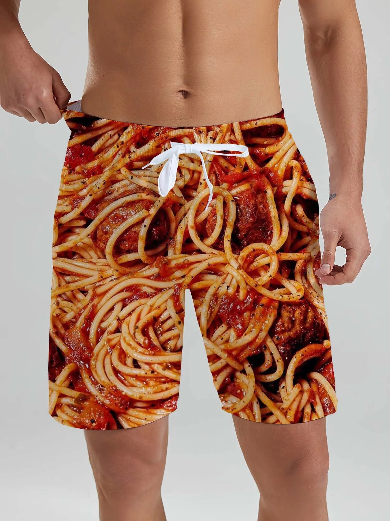 Fashion Fast Food Beach Shorts Men Cool Hawaiian Vacation Swim Trunks 3D Printing Snack Short Pants Summer Surf Board Shorts