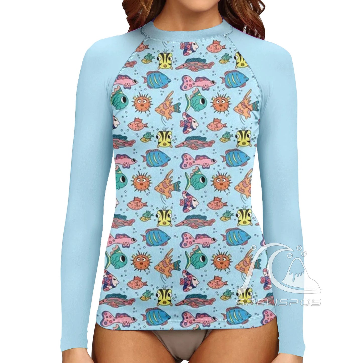 Women's Surfing Suit Long Sleeve UV Protection Water Sports Tight Swimwear Sea Beach Swimming High-Elastic Diving Tops