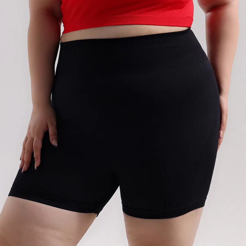 Plus Size Sports Shorts Women Seamless Skinny Shorts Outdoor Running Hip Lifting High Elastic Yoga Shorts Summer