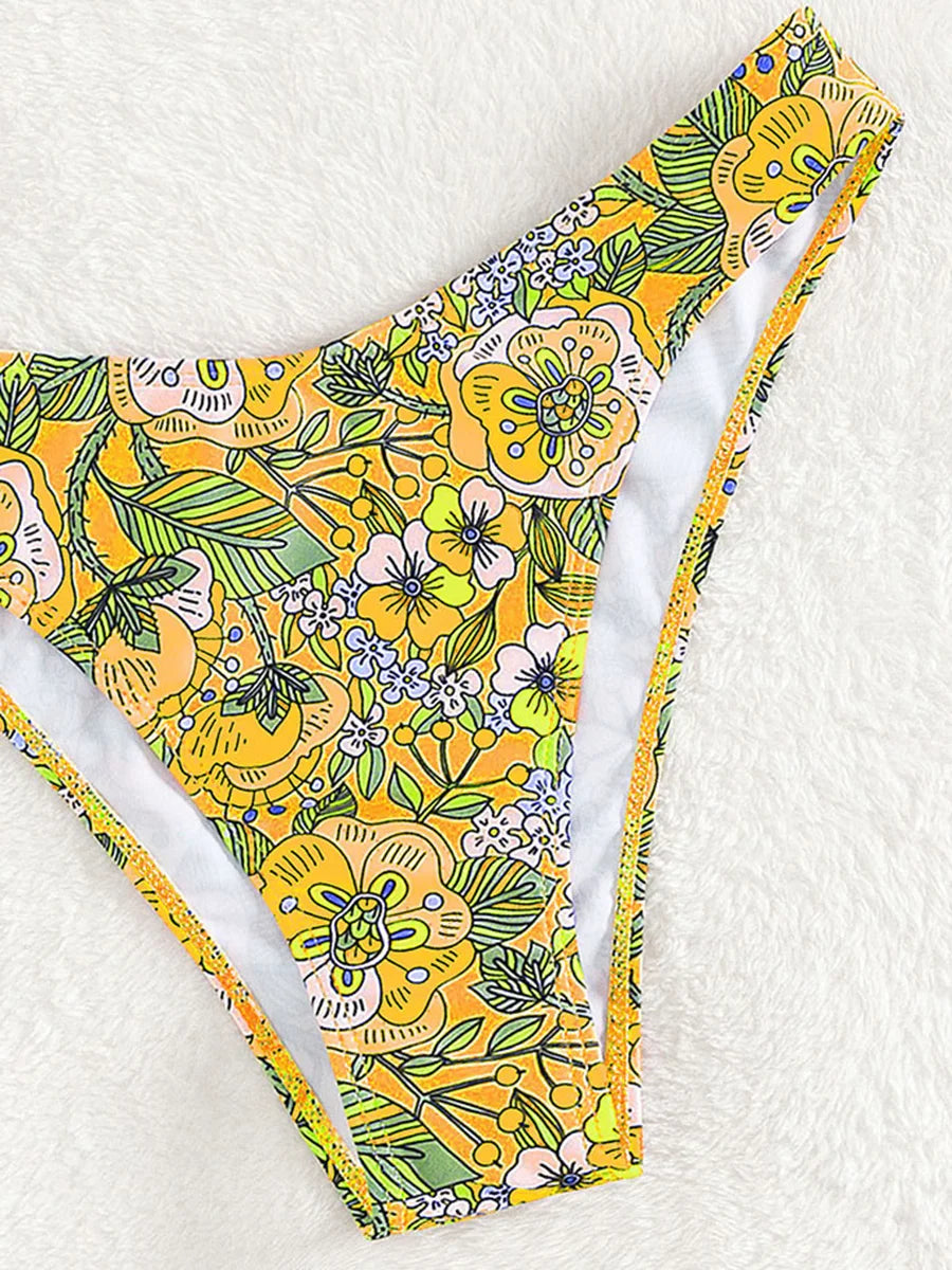 Floral Print Brazilian Bikini Women Swimwear Female Swimsuit Two-pieces Bikini Set Bather Bathing Suit Swim Summer Beach Wear
