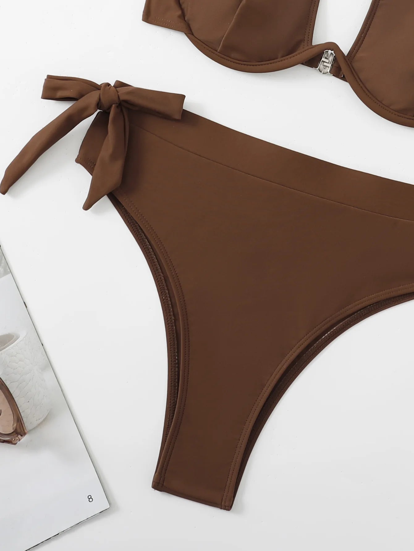 Solid Color Halter Swimwear Women Hollow Push UP Bikini Set High Waist Summer Swimsuit Backless Beach Bathing Suit