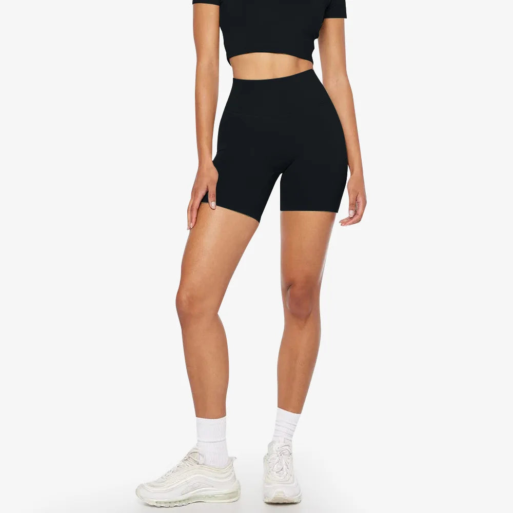 6" Hi Cloud Sculpt Peach Hidden Butt Scrunch Workout Gym Shorts Plain High Waist Yoga Fitness Shorts
