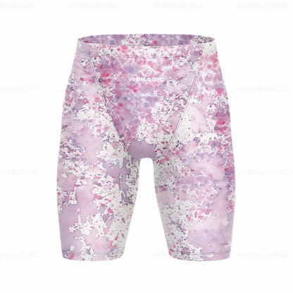 Men's Swimming Jammer Swimwear Endurance Athletic Training Swimsuit Summer Beach Swimming Trunks Diving Surf Tight Shorts