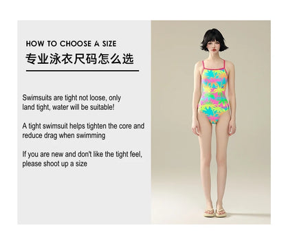 5 Designs Women Professional One-Piece Swimsuit Swimwear
