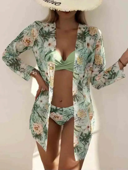 Bikini Set Beach Smock Cardigan Smock Woman Swimwear Bathrobe Bikini Beach Style Sun Protection Shirt Shawl