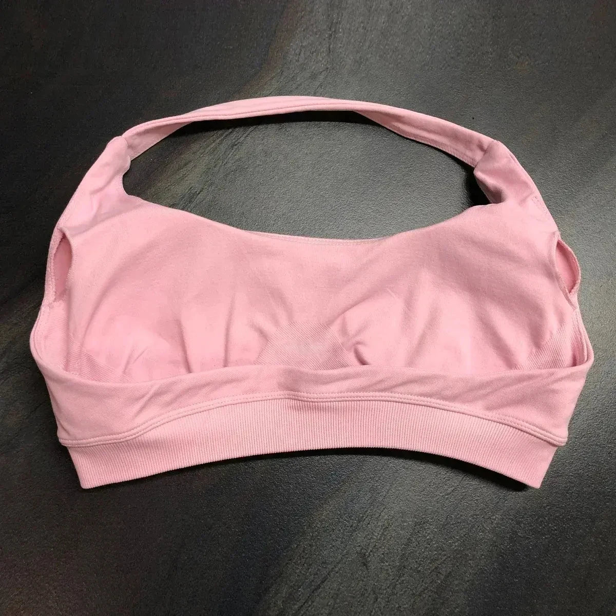Halter Sports Bra for Women Neck Strap Bra Seamless Open Back Top Medium Support Gym Crop Top Stretchy Sportswear