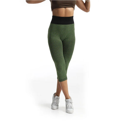 YSDNCHI Push Up Leggings Breathable Workout Capris Sport Leggins Seamless High Waist Mid-Calf Women Gym Fitness Yoga Clothing