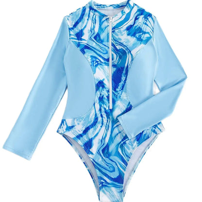 Beautiful Conservative Thai Style One Piece Swimsuit for Women Ideal for Swimming Gyms And Hot Spring Soaking Long Sleeve