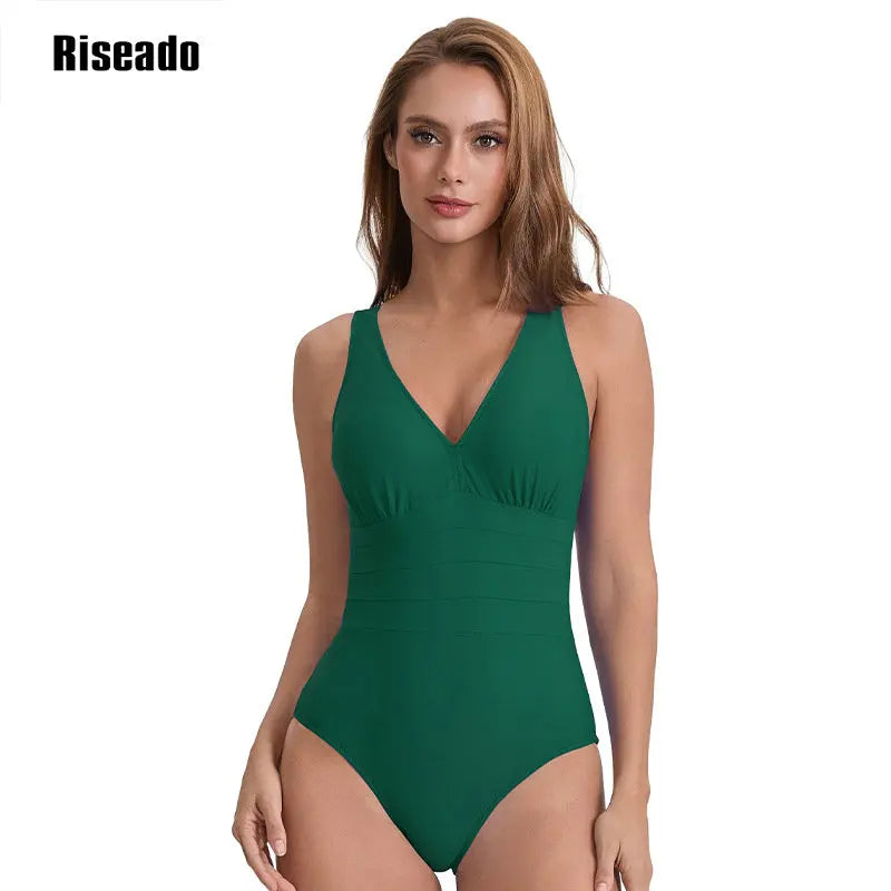 One Piece Swimsuit for Women Tummy Control Ruched Bathing Suit Push Up Cross Back Swimwear for Beach Indoor Pool