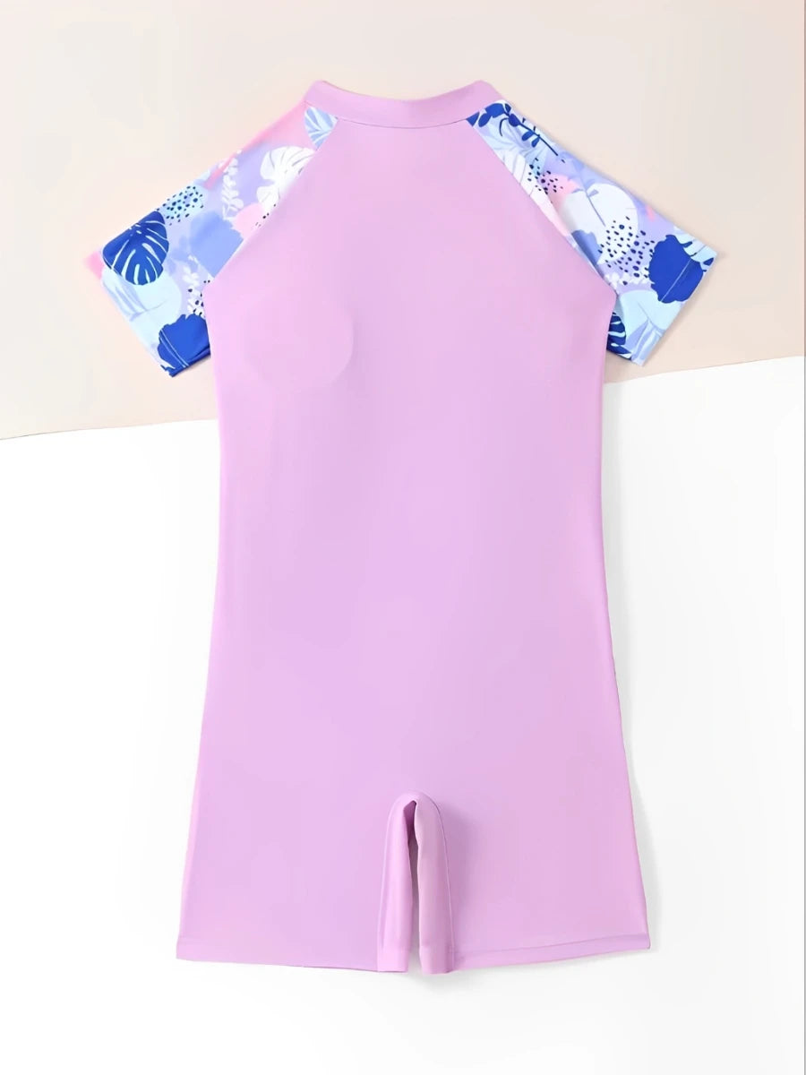 Printed Girls Swimsuit One Piece Pink Kids Swimwear Female Children's Bathers Bathing Swimming Swim Suit Summer Beachwear