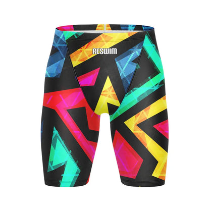 Men's Print Swim Jammer Training Sports Beach Diving Surfing Pants Tight Shorts Swimming Trunks Quick Dry Swimsuit