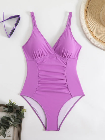 Cover Belly One-Piece Large Swimsuits Closed Plus Size Swimwear Push Up Female Body Bathing Suits Pool Beachwear Women Swim Suit
