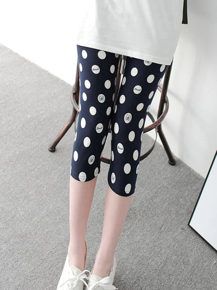 Workout Leggings Print Capris Women Push Up High Waist Pants Sportswear Short Trousers Black Fitness Legging