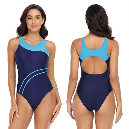 Woman Swimsuit One Piece Sport Swimwear Bathing Suit Women Summer Beachwear Patchwork Bath Suit Cut Out Swim Suit