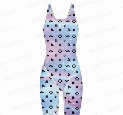 Girl Training Racing Swimwear Girl One Piece Competitive Swimsuits Summer Pool Professional Competition Knee Length Bodysuits