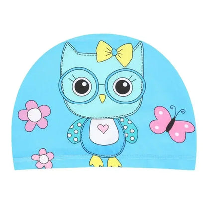 Elastic Fabric Cute Cartoon Swimming Cap for Children Long Hair Lovely Kids Protect Ears Swim Pool Hat for Boys Girls Swim Hat