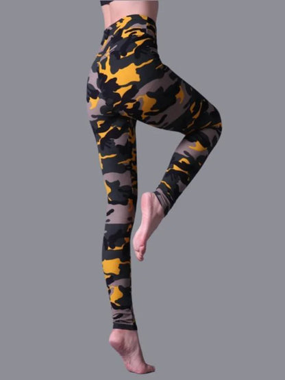 CUHAKCI High Waist Leggings Sportwear Workout Women Jeggings Elastic Pants Leopard Summer Printed Stripe Fitness Leggins