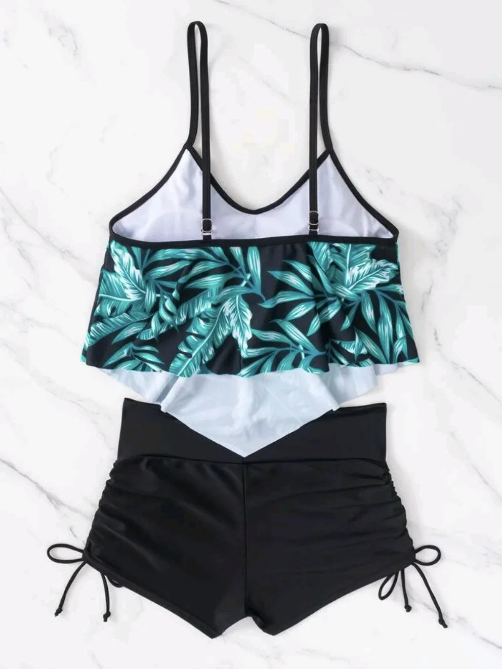 Ruffle Sports Bikini Set Two Piece Swimsuit Women With Shorts Swimwear Female Bathing Swimming Suit Beach Wear Summer