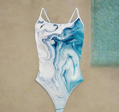 Blue Pink & Red Swirls Love The Pain Female One-piece Swimsuit  Swimwear Functional Training