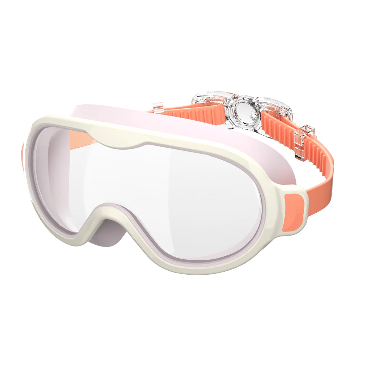 Kids Swimming Goggles Large Frame Wide View Clear Vision Anti-Fog Anti-UV No Leaking Waterproof Quick Adjustable Child Age 6-15