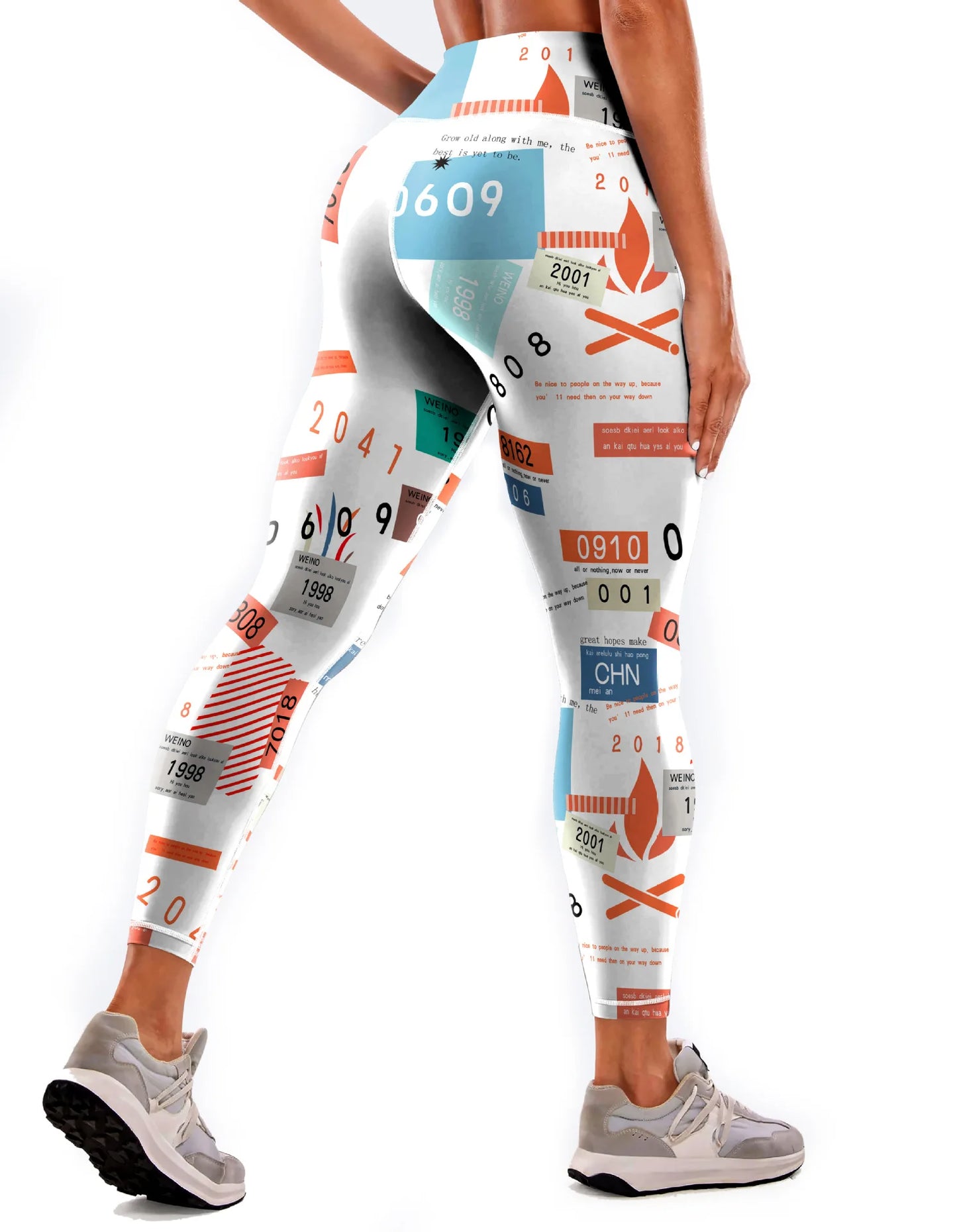 Women's 50-color high-waist printed yoga pants, hip-lifting tight quick-drying sports yoga pants