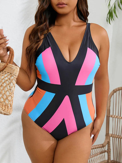 Large Plus Size One Piece Swimsuit Women Bodysuit Swimwear Female Bathers Bathing Swimming Swim Suit Beachwear 4XL