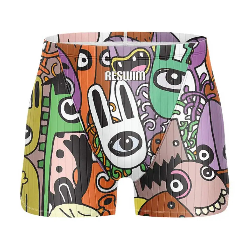 Funny Swimming Trunks Swim Jammer Swimsuit Shorts Summer Men's Athletic Training Swimwear Boys Surfing Pants Beach Tights Shorts