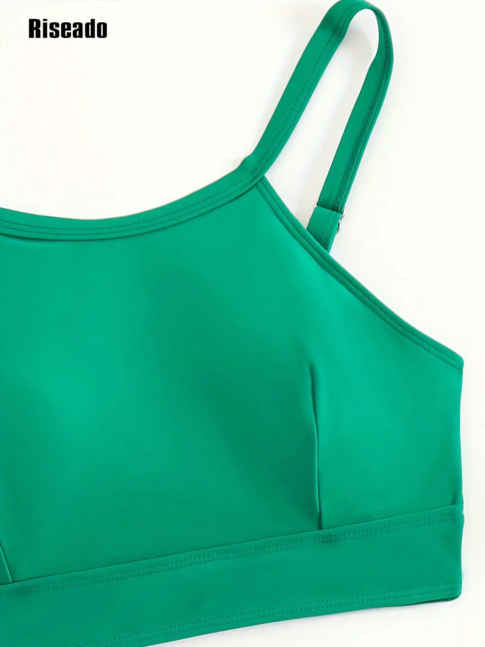 High Waisted Bikinis for Women High Neck Sporty Racerback Crop Top Swimsuit High Cut Two Piece Green Leopard Bathing Suit