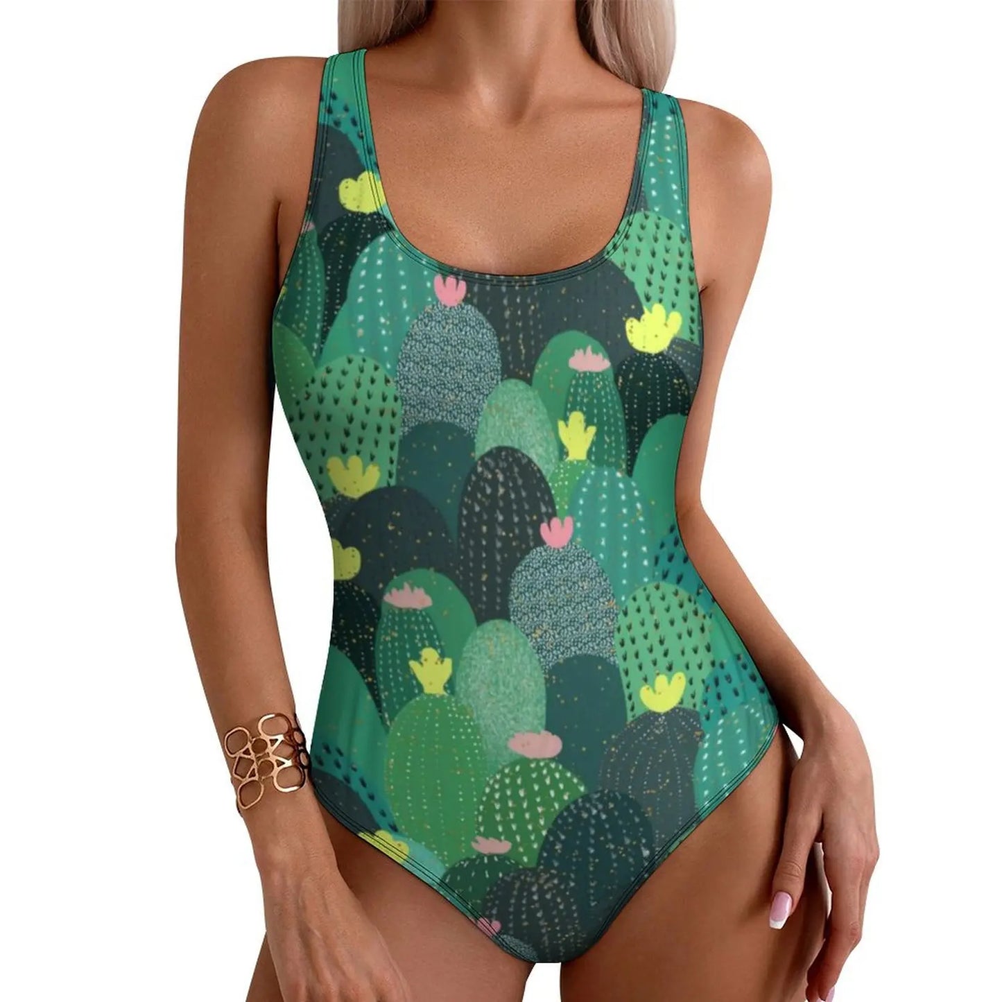 Tropical Swimsuit Flower Print Swimwear One-Piece Fitness Custom Bodysuit Hollow Out Bathing Suit Female Push Up Beachwear