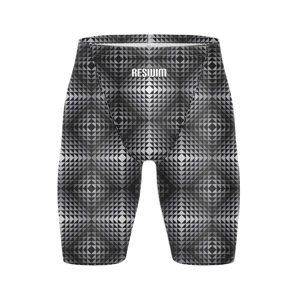 Summer Men's Printing Swim Jammer Shorts Athletic Training Swimsuit Beach Swimming Trunks Swimwear Lycra Tights Surfing Shorts
